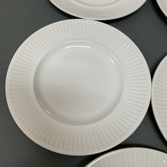 Johnson Brothers Athena Bread and Butter Plates Ivory Ribbed Border Lot of 6 - Picture 4 of 11